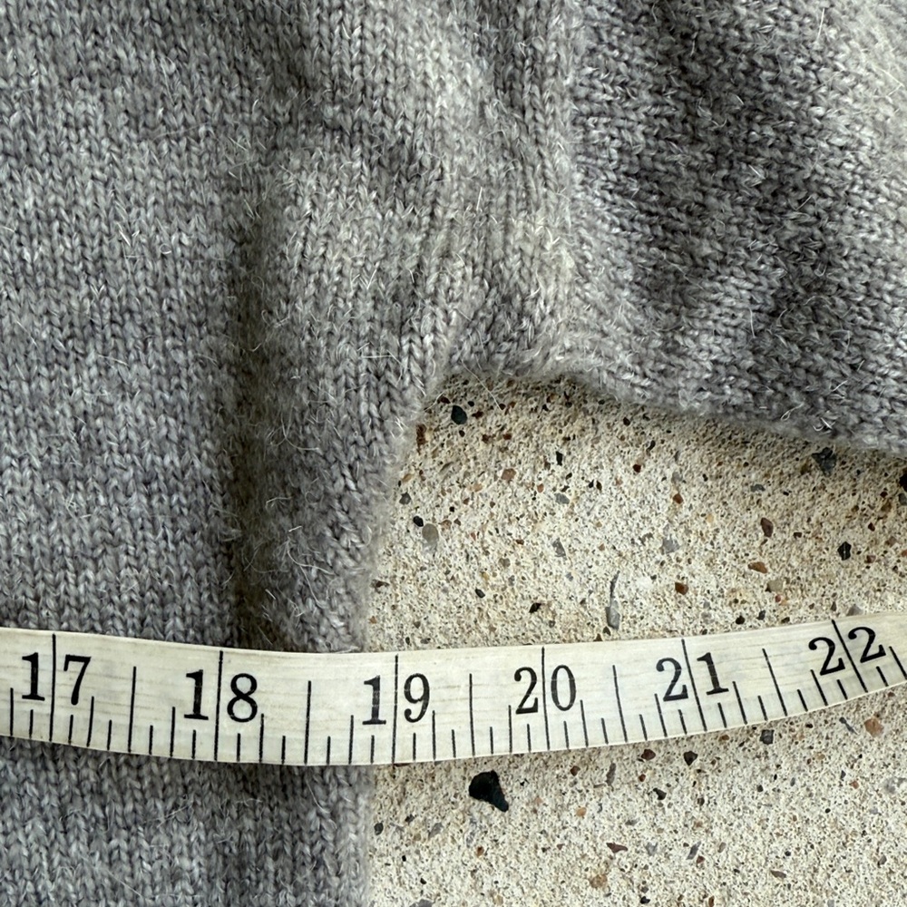 Anthropologie Bishop + Young Gray Crew Neck Sweater With Lace-Up Accents Medium - Picture 9 of 11
